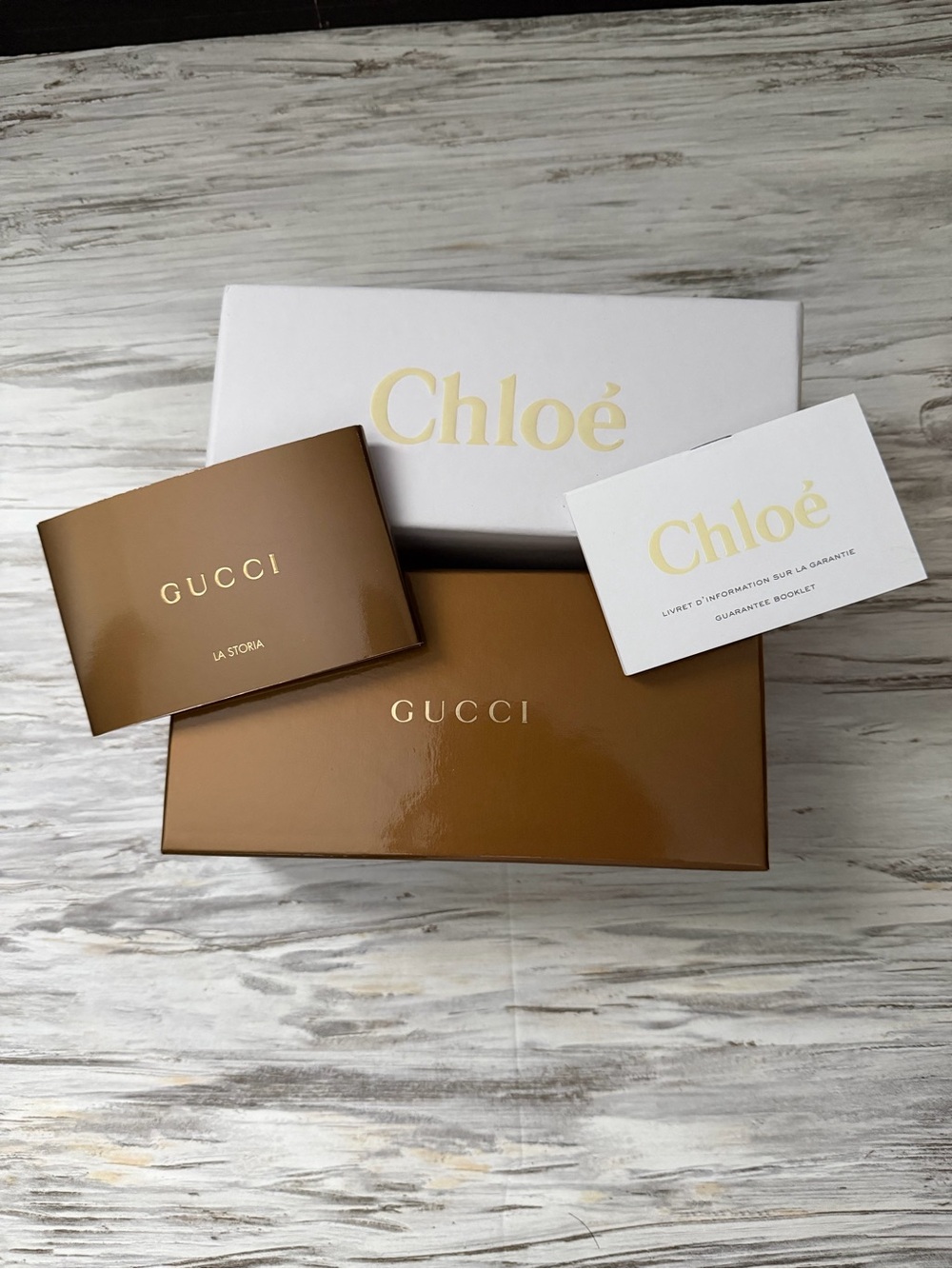 Gucci Box and a Chloe box